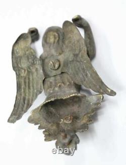 Joli vieux 3 anges ailés déesse bronze laiton meuble lampe partie