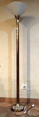 LAMPADAIRE à colonne régence empire à colonne C. 1950 en bronze laiton doré