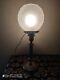 LAMPE ART DECO PIED chandelier laiton globe VERRE motif floral