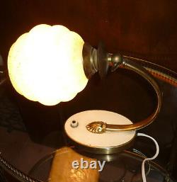 LAMPE bureau ART DECO BAUHAUS DESIGN ALLEMAND 1930 Laiton rotule