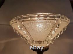 LAMPE de TABLE ART DECO BRONZE, LAITON FLEUR de LYS PATE de VERRE type GLAçON