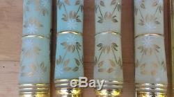 LOT 7 applique tube art déco PERZEL paire laiton verre granité décor floral