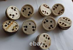 LOT DE 9 INTERRUPTEURS ancien porcelaine et laiton. TUCKER TELAC made in england