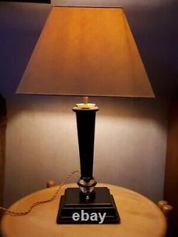 Lampe Art Deco 1930 cuir verre