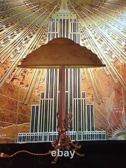 Lampe Art Déco Art Nouveau Tripod Verre Moulé (Bronze ou Laiton)