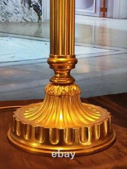 Lampe Art Déco Art Nouveau Verre Moulé signé Degué (Bronze ou Laiton)