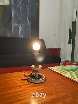 Lampe Art Deco / Jacques Adnet / Laiton Cristal Moderniste / BE 18cm