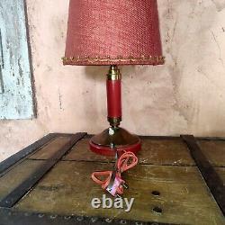 Lampe Art Déco Laiton et bois rouge