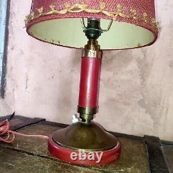 Lampe Art Déco Laiton et bois rouge