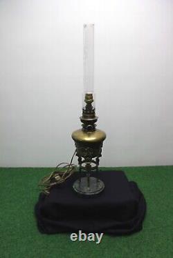 Lampe De Bureau A Petrole En Laiton Modifiée Electrique Napoléon III 19 Ème
