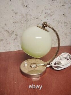 Lampe De Bureau/ Table Art Déco Années 30 Laiton Verre Vintage Retro