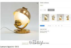 Lampe Vintage designer Biny, Desny, Mauny moderniste Art Déco