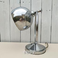 Lampe boule amovible, métal chromé, art déco