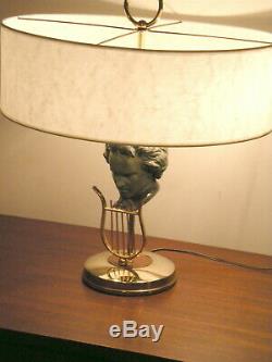 Lampe de bureau Beethoven des années 1950 en laiton et régule