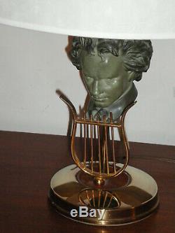 Lampe de bureau Beethoven des années 1950 en laiton et régule