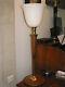 Lampe de bureau MAZDA art déco vintage NOYER et LAITON en parfait état 80 cm