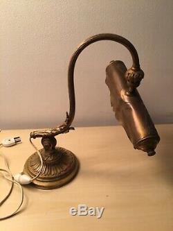 Lampe de bureau, de banquier, de notaire, en laiton/bronze doré. 1900