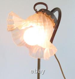 Lampe de bureau en laiton orientable col de cygne Année 50/60 Art Déco