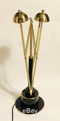 Lampe de bureau laiton doré design moderniste art déco style Eileen Gray Adnet