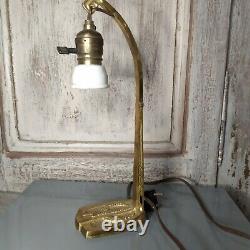 Lampe de table ou bureau en laiton bronze fin XIX ème Art Deco