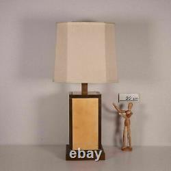Lampe de table vintage en tissu de laiton laminé Italie des années 1960