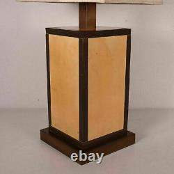 Lampe de table vintage en tissu de laiton laminé Italie des années 1960