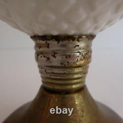 Lampe pétrole laiton porcelaine éclairage original vintage art déco France N3913
