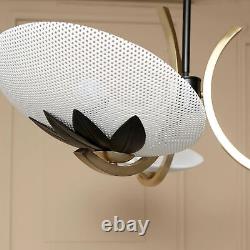 Lampe suspendue en laiton faite à la main, lustre de plafond Art déco