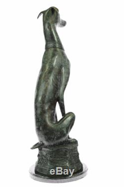 Lévrier Laiton Bronze Patine Sculpture Figurine Statue Art Déco Cadeau Solde