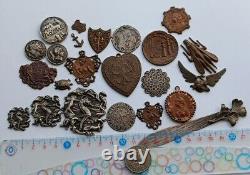 Lot Ancien Ornement bronze laiton Art deco Nouveau antique ornament plaquette