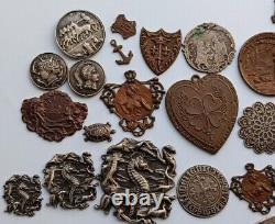 Lot Ancien Ornement bronze laiton Art deco Nouveau antique ornament plaquette