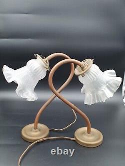 Lot De 2 Lampes A Poser En Laiton Art Deco