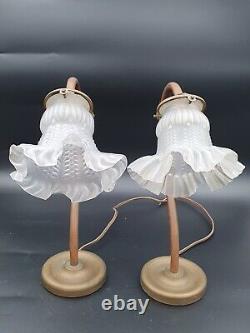 Lot De 2 Lampes A Poser En Laiton Art Deco