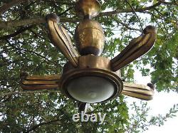 Lustre Art Déco Petitot Sabino Ezan Vintage Moderniste Chandelier Ceiling Lamp