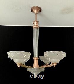 Lustre Style Art Deco 5lum Petitot/Ezan France