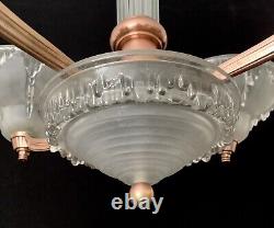 Lustre Style Art Deco 5lum Petitot/Ezan France