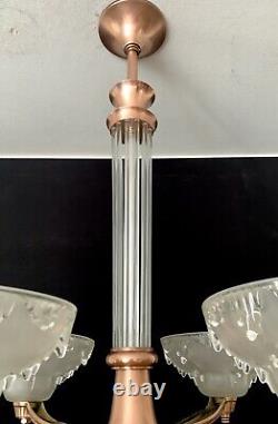 Lustre Style Art Deco 5lum Petitot/Ezan France