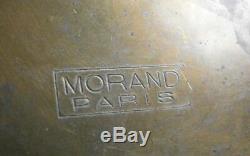 MORAND PARIS Rare lampe champignon à gradins en laiton Art Déco / Moderniste