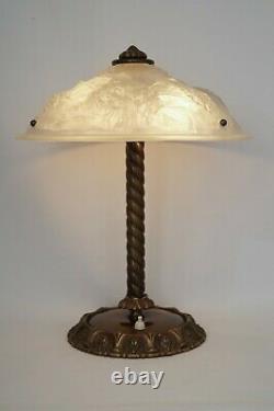 Magnifique Original Art Nouveau Art Déco Lampe de Bureau Cuivre Berlin