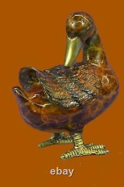 Main Vienne Laiton Debout Canard Froid Peint Oiseau Bergman Bronze Deco Art