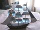 Maquette bateau vintage Voilier 3 mâts années 50 Palissandre & laiton chromé