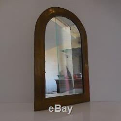 Miroir verre armature cuivre laiton art-déco art nouveau 1920 fait main France
