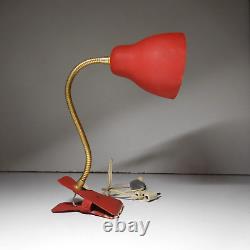 N23.662 lampe atelier chevet métal laiton rouge jaune or éclairage art Deco