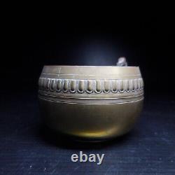 N24.94 tasse miniature métal bronze cuivre laiton vintage art de la table France