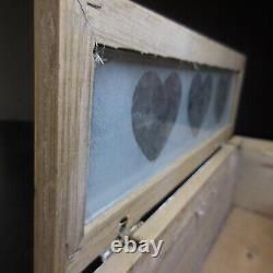 N9088 Boite coffret vitrine bois verre laiton cour vintage art déco fait main