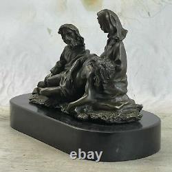 Neuf Catholique Chrétien Croix Laiton Bronze Jésus Christ Bureau Statue Art Déco