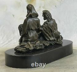 Neuf Catholique Chrétien Croix Laiton Bronze Jésus Christ Bureau Statue Art Déco