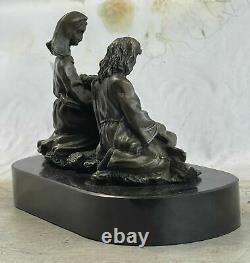 Neuf Catholique Chrétien Croix Laiton Bronze Jésus Christ Bureau Statue Art Déco