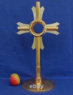 OSTENSOIR Monstrance Laiton Doré et Argenté 57cm Reliquaire Art-Déco ca 1930