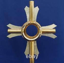 OSTENSOIR Monstrance Laiton Doré et Argenté 57cm Reliquaire Art-Déco ca 1930